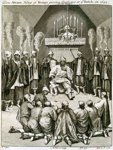 afrika Don Alvaro King of Kongo giving Audience to ye Dutch in 1642